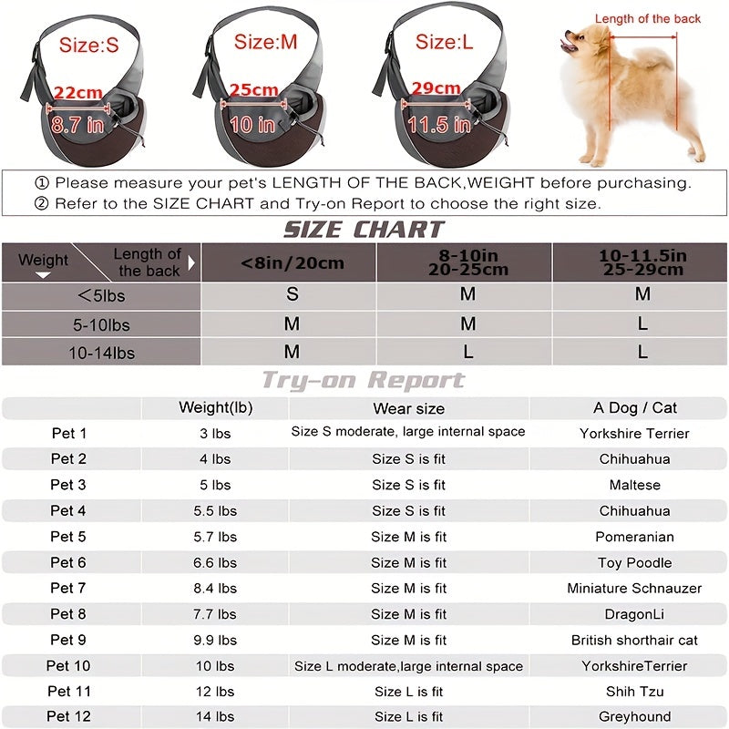 Reflective Mesh Pet Sling Carrier