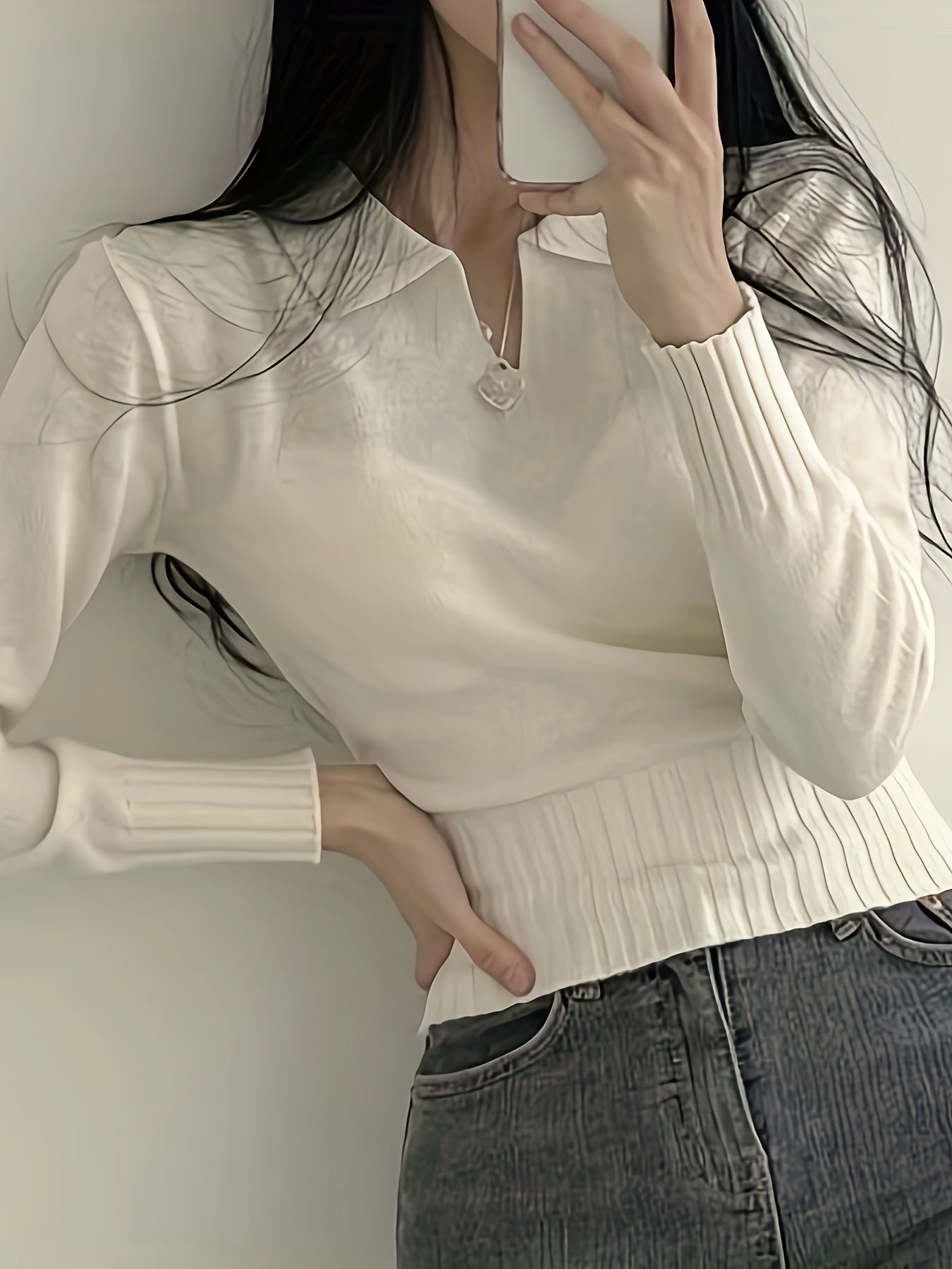 V-Neck Polo Sweater