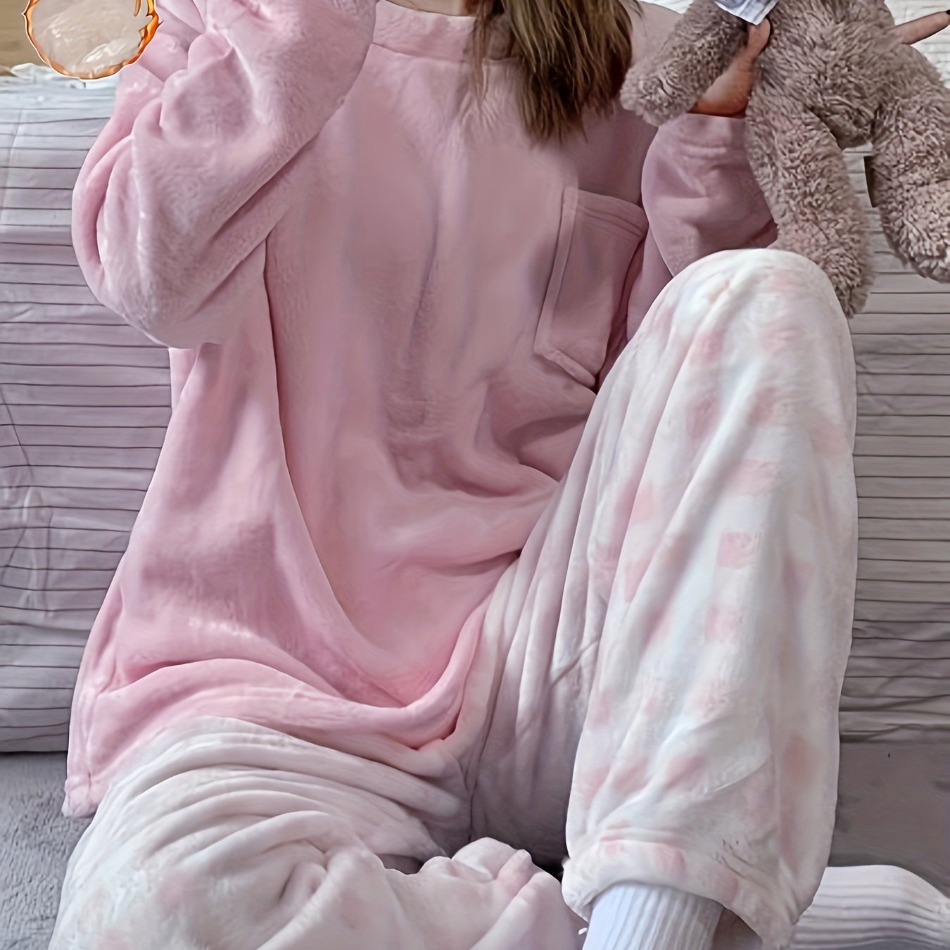 Plaid Velvet Pajama Set