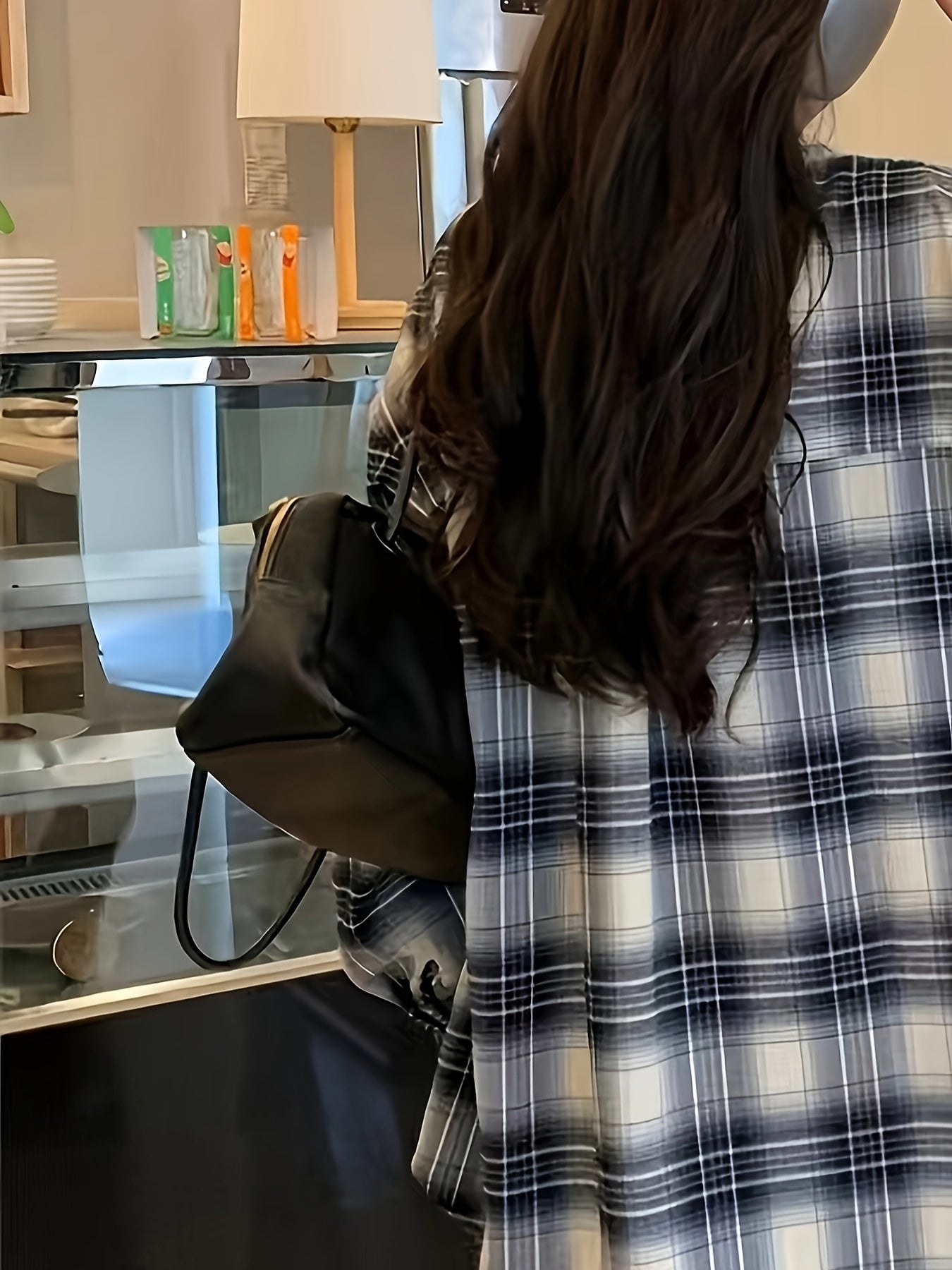 Plaid Polo Collar Shirt