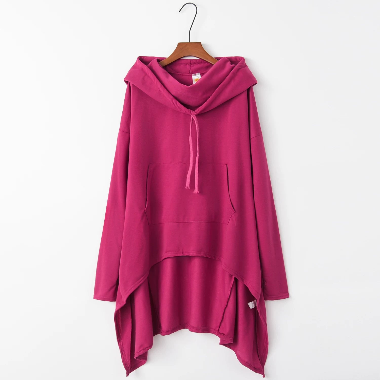 Fashion Trends New European and N Pure Color Long Hoodie