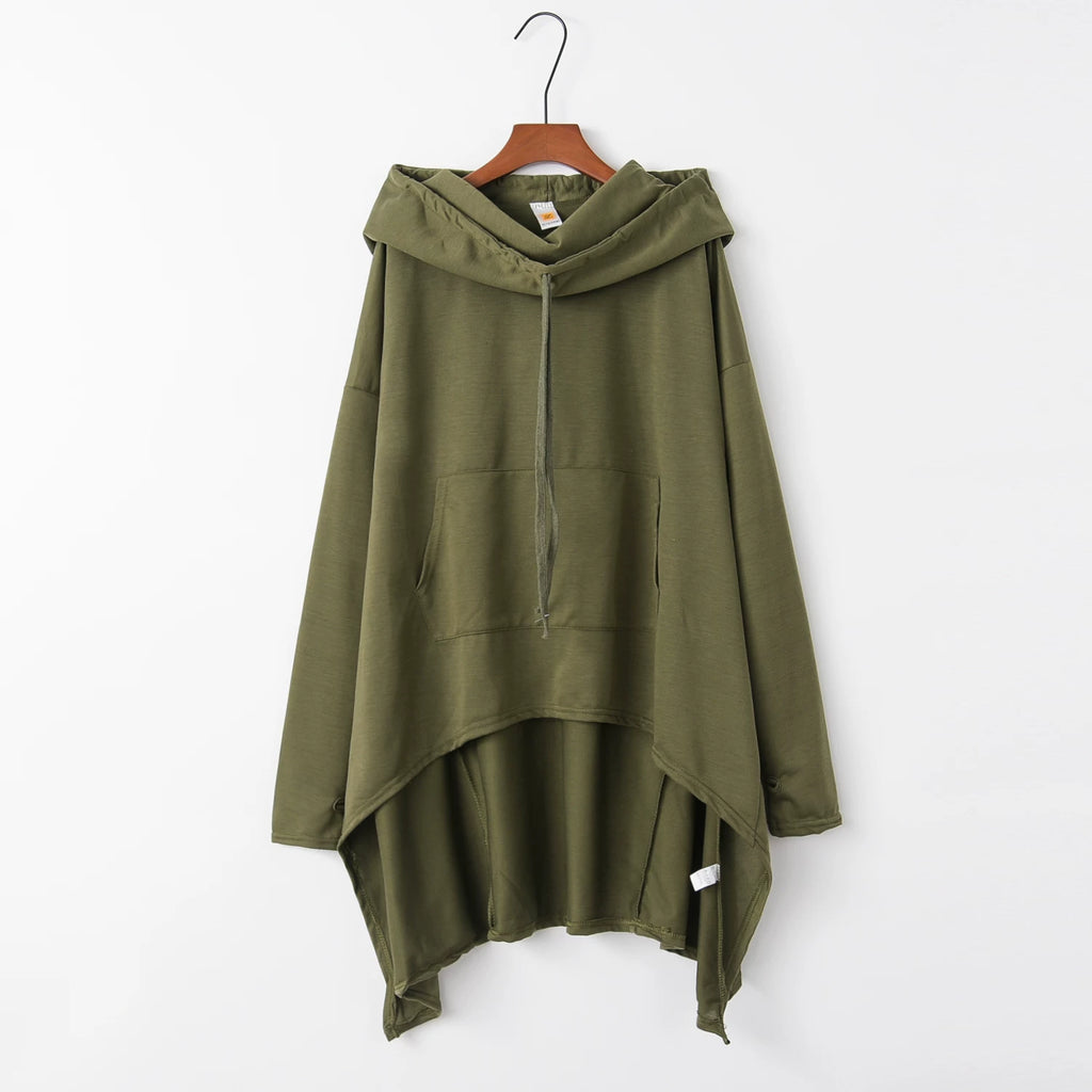 Fashion Trends New European and N Pure Color Long Hoodie