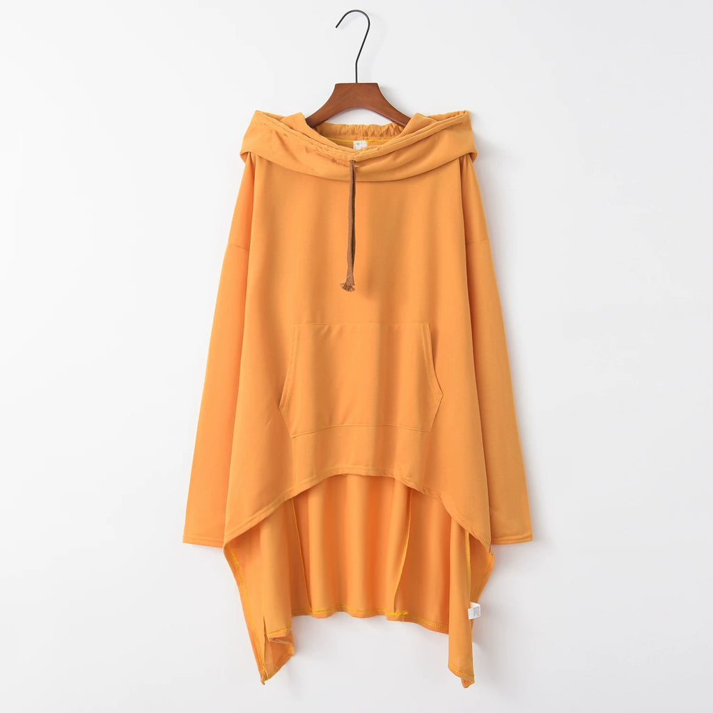 Fashion Trends New European and N Pure Color Long Hoodie
