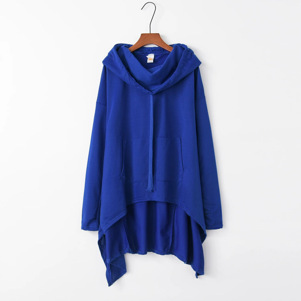 Fashion Trends New European and N Pure Color Long Hoodie