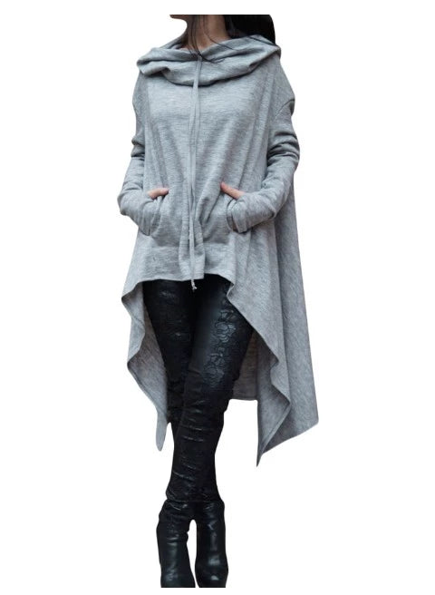 Fashion Trends New European and N Pure Color Long Hoodie