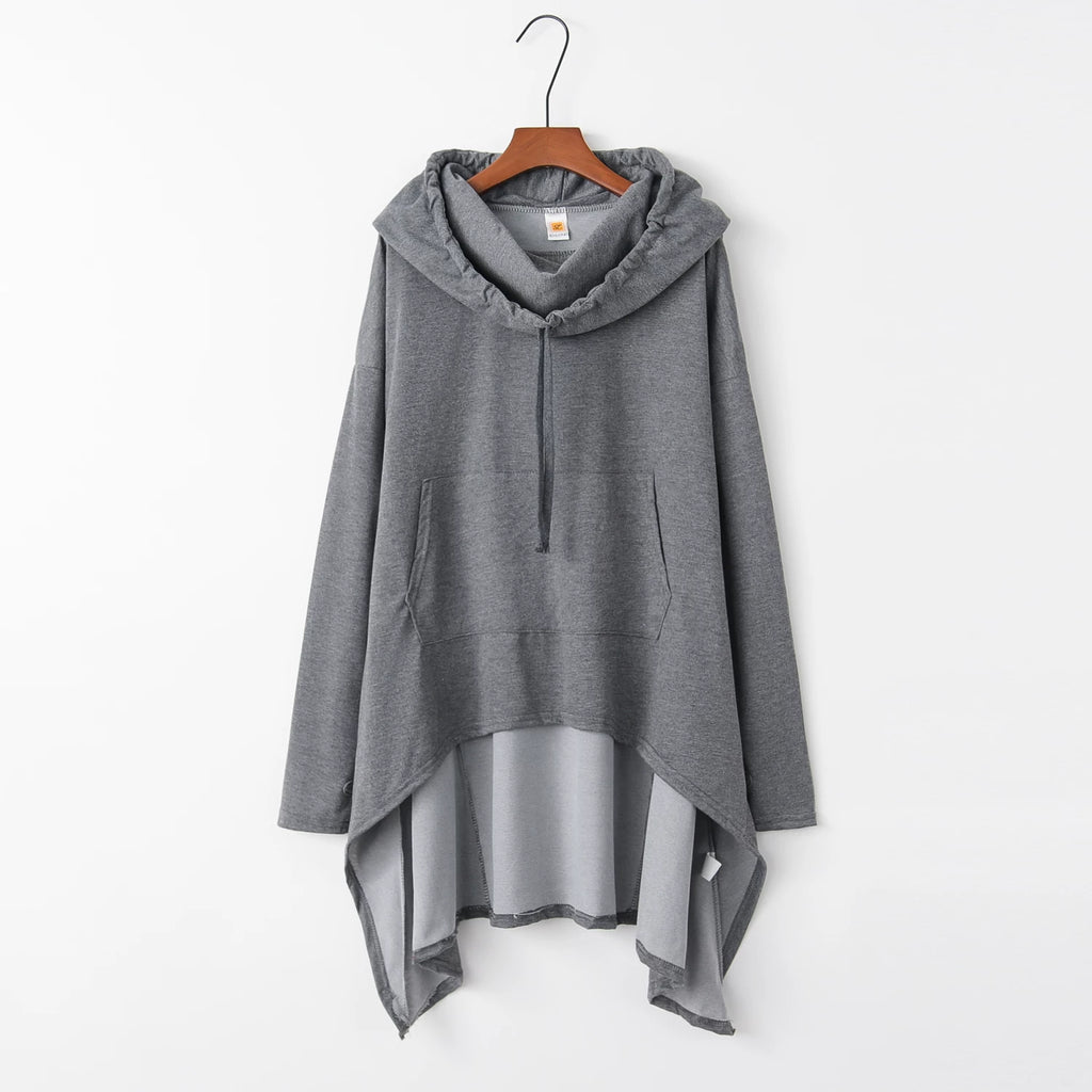 Fashion Trends New European and N Pure Color Long Hoodie
