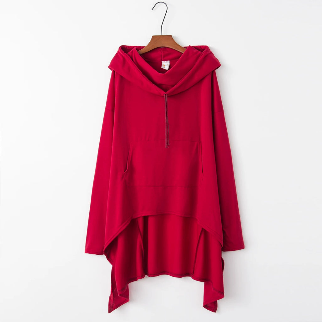 Fashion Trends New European and N Pure Color Long Hoodie