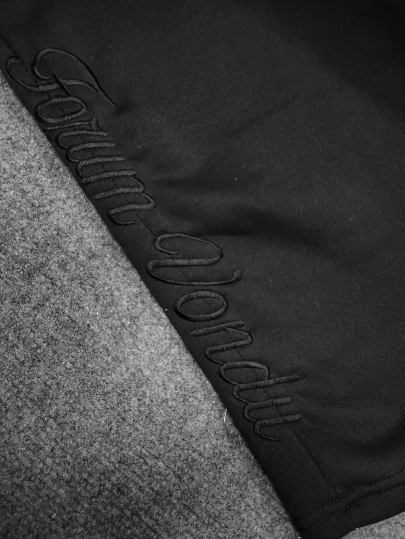 Harajuku Loose Double Waisted Sweatpants Y2K American Solid Color Letter Embroidery Casual Pants Hip Hop Drawstring Waist Jogger