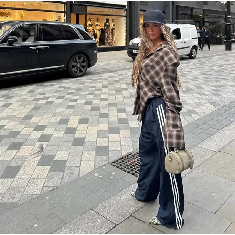 Women's Plaid Button-Up Blouse