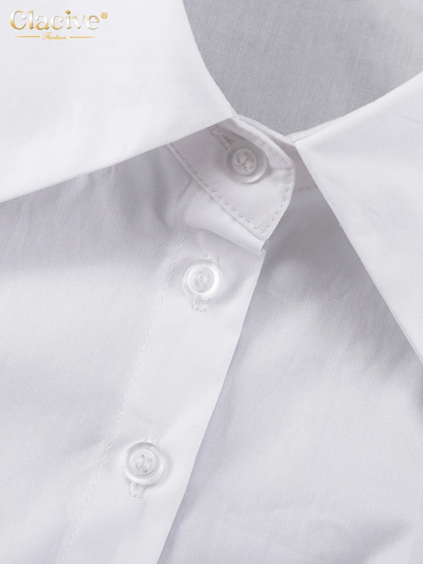 Women's White Crop Shirt