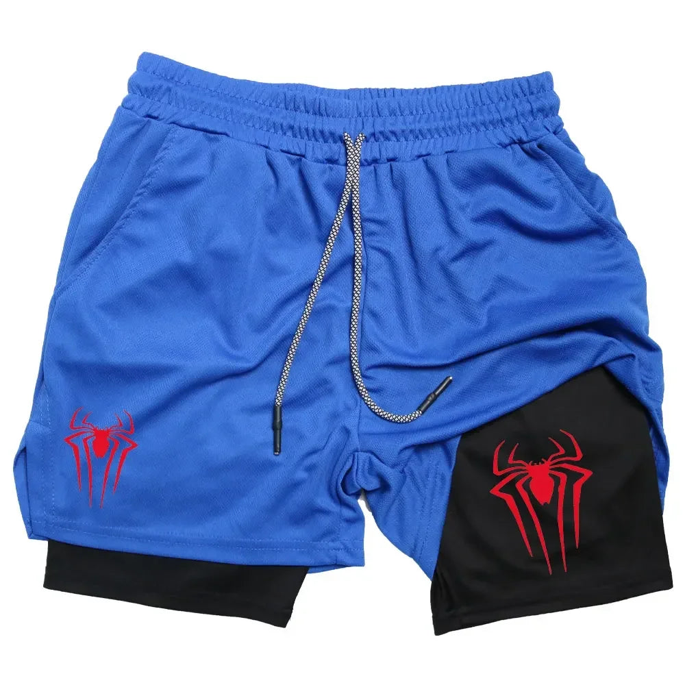 Men's Spider Print Compression Shorts