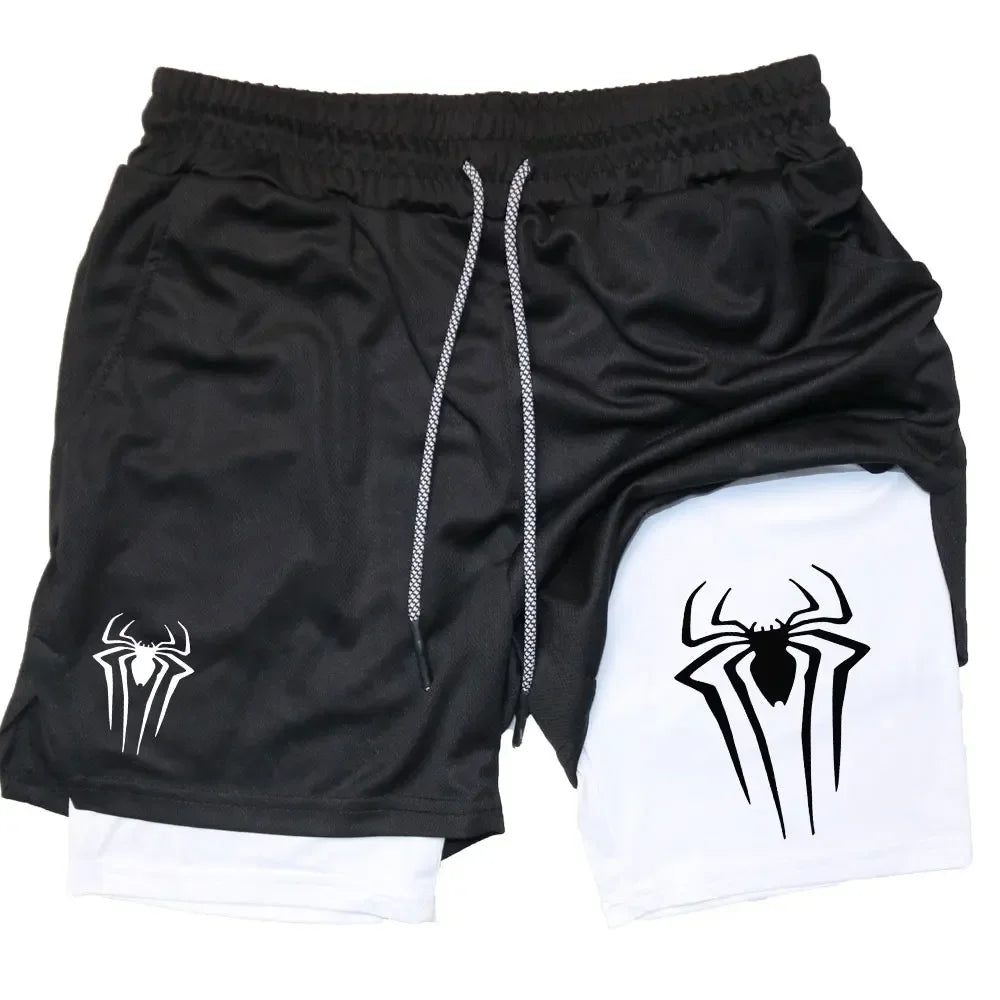 Men's Spider Print Compression Shorts