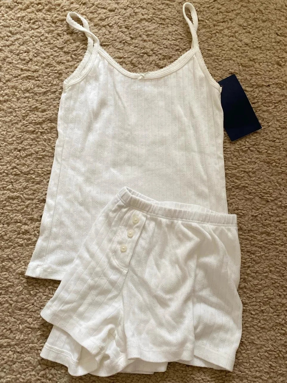 Strawberry Vest Shorts 2 Pieces Set Woman Eyelet Bow Slim Tank Top with Elastic Waist Patchwork Straight Short Pant Sweet Sets