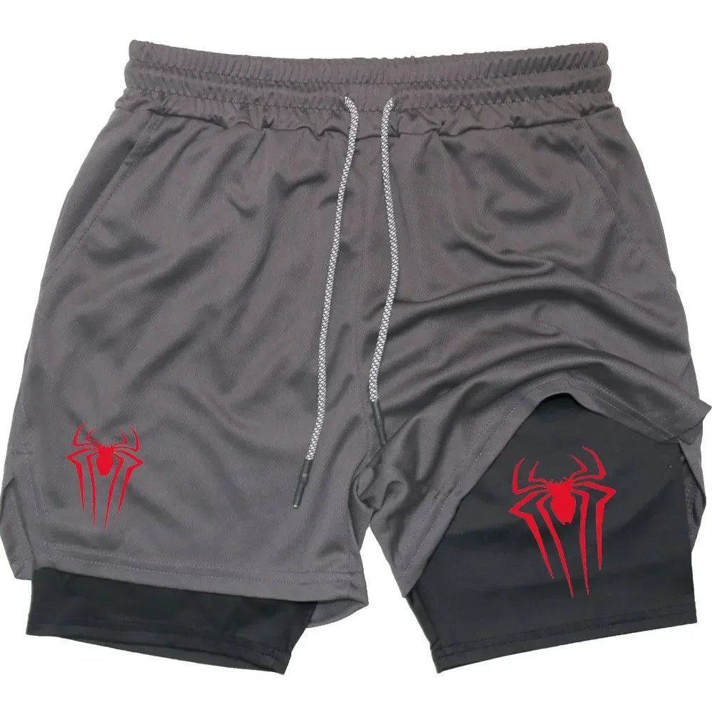 Men's Spider Print Compression Shorts