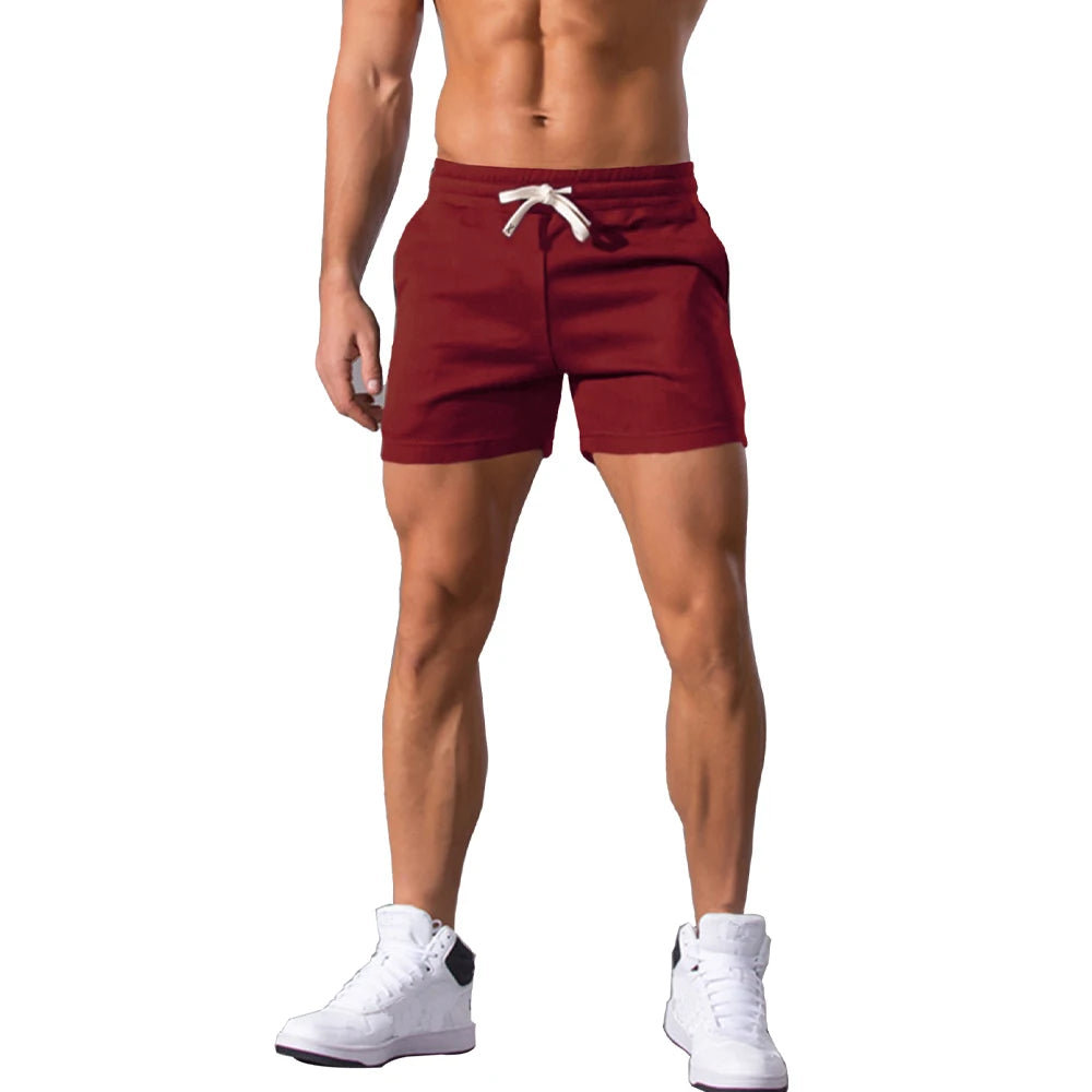 Men's Shorts Summer Causal Breathable Drawstring Short Pants Solid Color  Boardshorts Joggers Sports Trunks Men Resort Shorts
