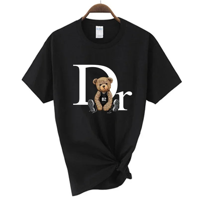 T-shirt Fashion Luxury Brand Cute Bear Print Women Tshirt Summer Graphic Fashion Female T Shirts Woman Clothing Free Shipping