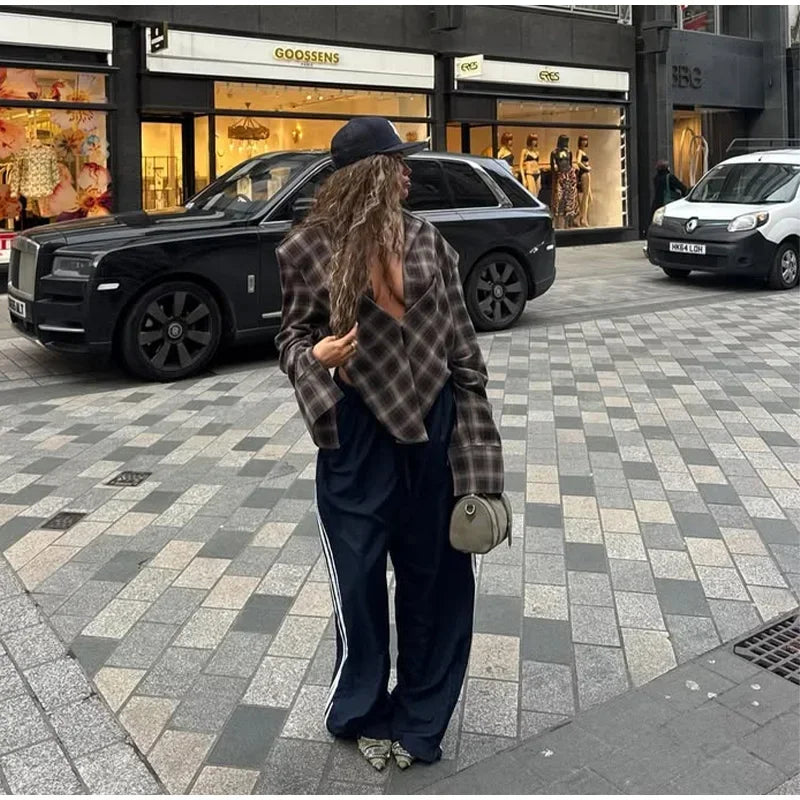 Women's Plaid Button-Up Blouse