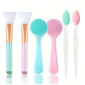 1/3/6Pcs Silicone Facial Cleansing Brushes Set - Gentle Exfoliating, Deep Cleaning, Makeup Remover, Blackhead Removal