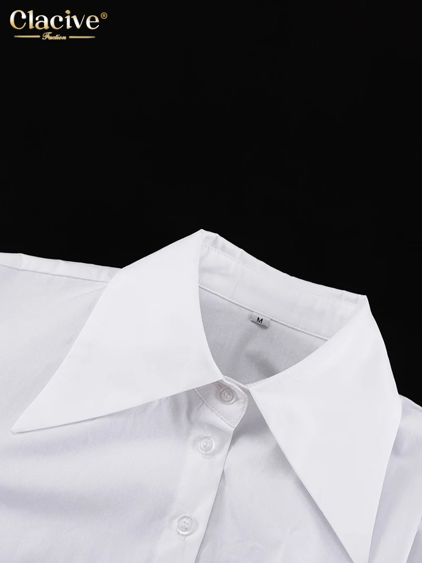 Women's White Crop Shirt