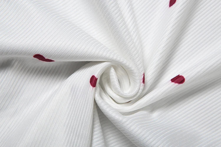 Nibber Comfortable Heart Print 2 Piece Set Women Square Collar Sleeveless Crop Tops+Stretch Shorts Sweet Girls Fashion Outfits