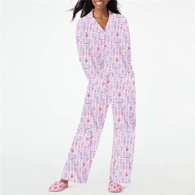 Monkey Print Pajama Set