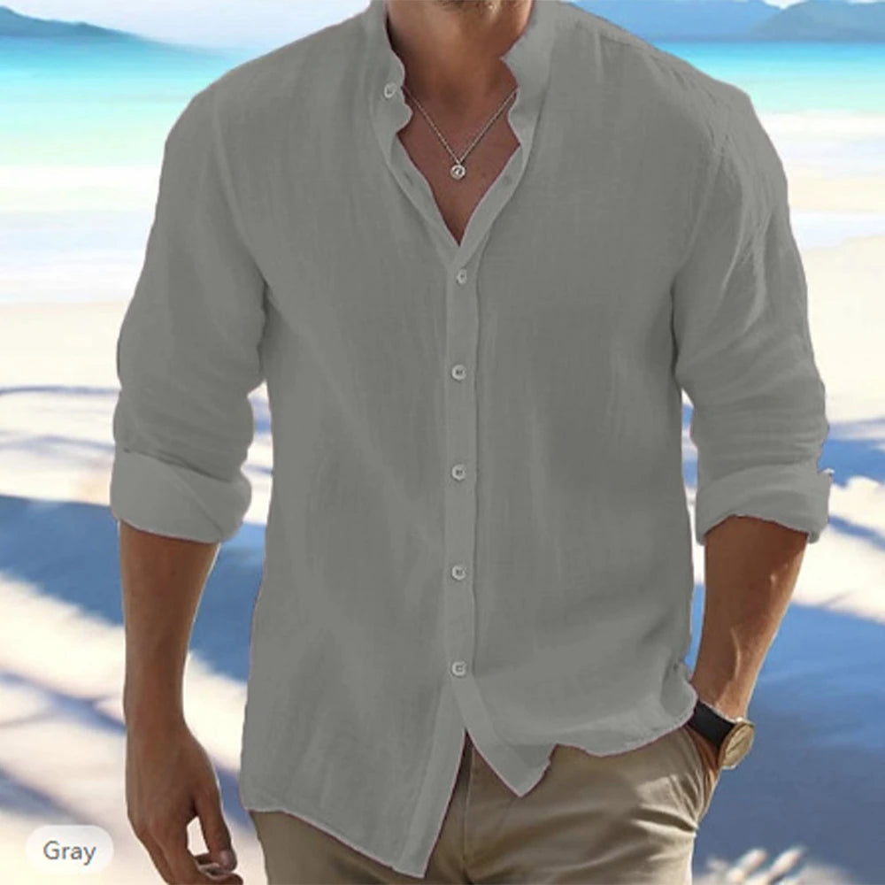 Men's Linen Long Sleeve Shirt
