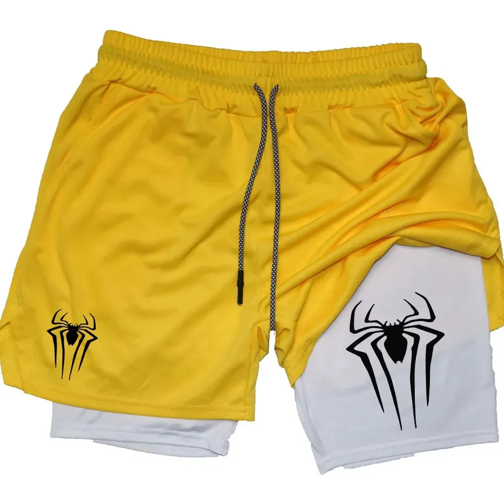 Men's Spider Print Compression Shorts
