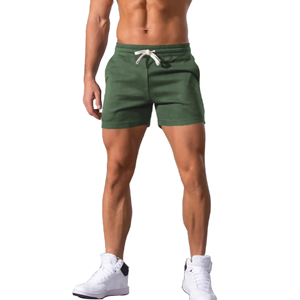 Men's Shorts Summer Causal Breathable Drawstring Short Pants Solid Color  Boardshorts Joggers Sports Trunks Men Resort Shorts