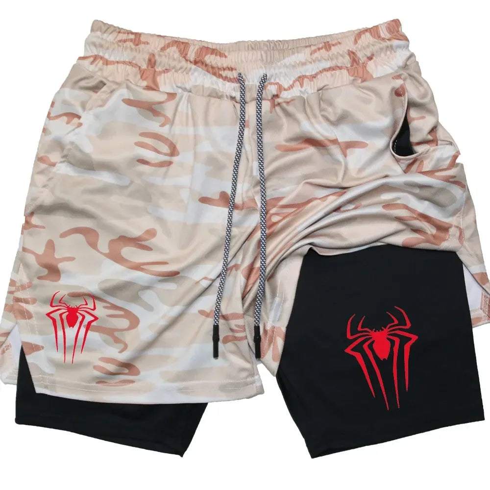 Men's Spider Print Compression Shorts