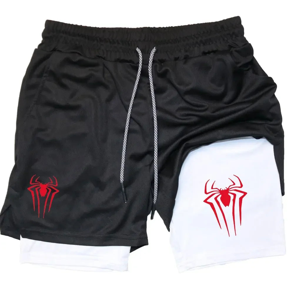 Men's Spider Print Compression Shorts