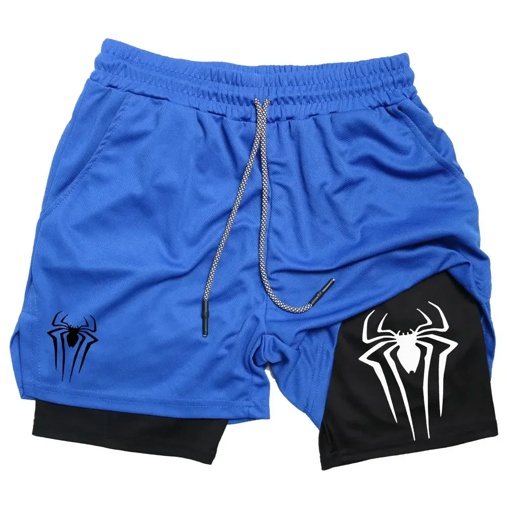 Men's Spider Print Compression Shorts