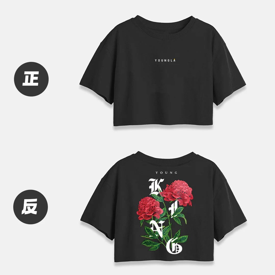 Summer Short Sleeve T Shirts Women Cotton T-shirt O Neck High Waist Crop Top Tee Female Casual Loose T Shirt women