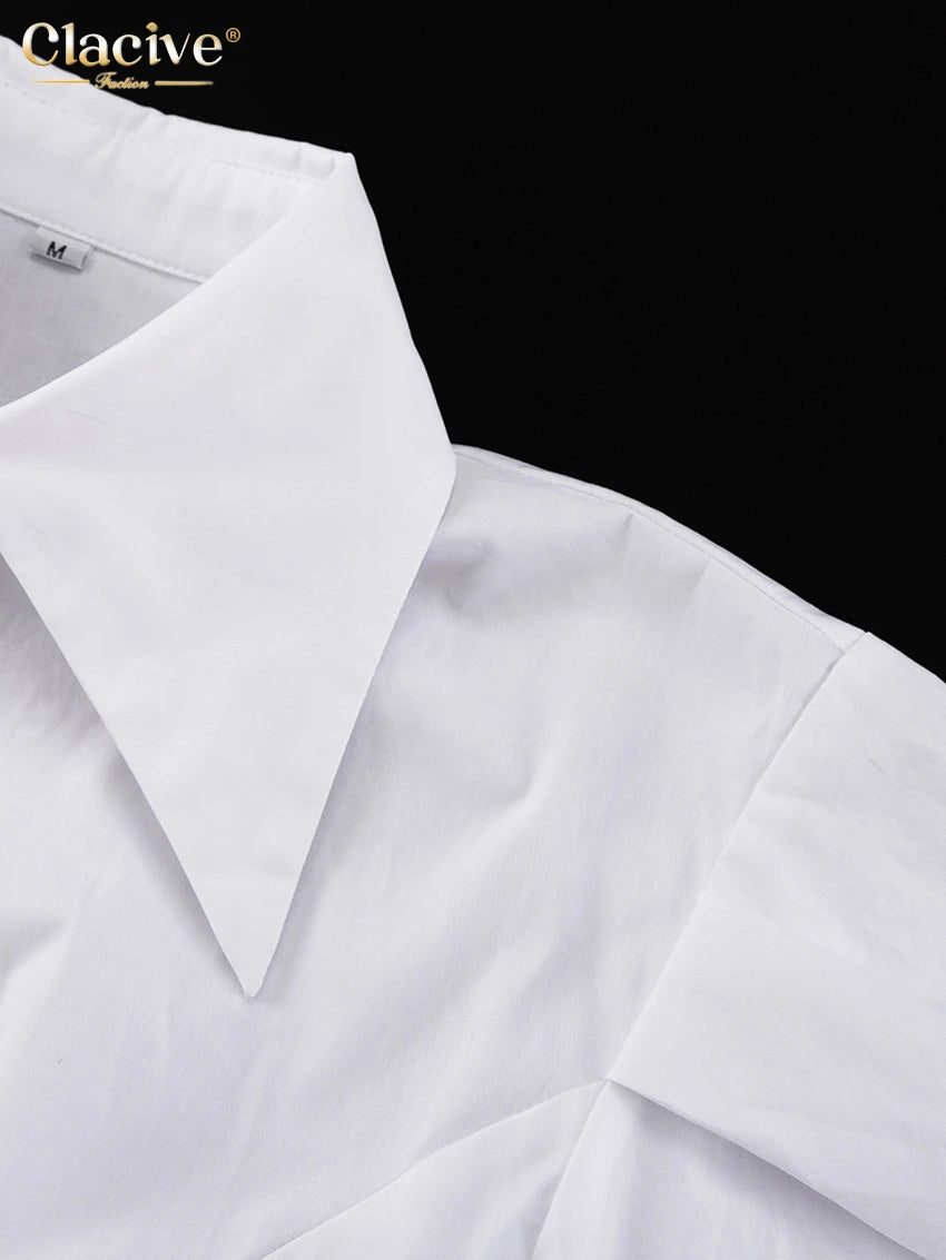 Women's White Crop Shirt