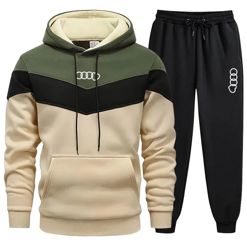 Men's Tricolor Tracksuit Set