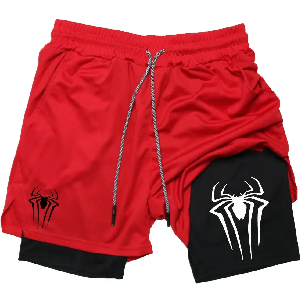 Men's Spider Print Compression Shorts