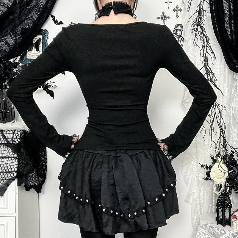 Women's Gothic Lace Long Sleeve Top