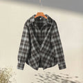 Women's Plaid Button-Up Blouse