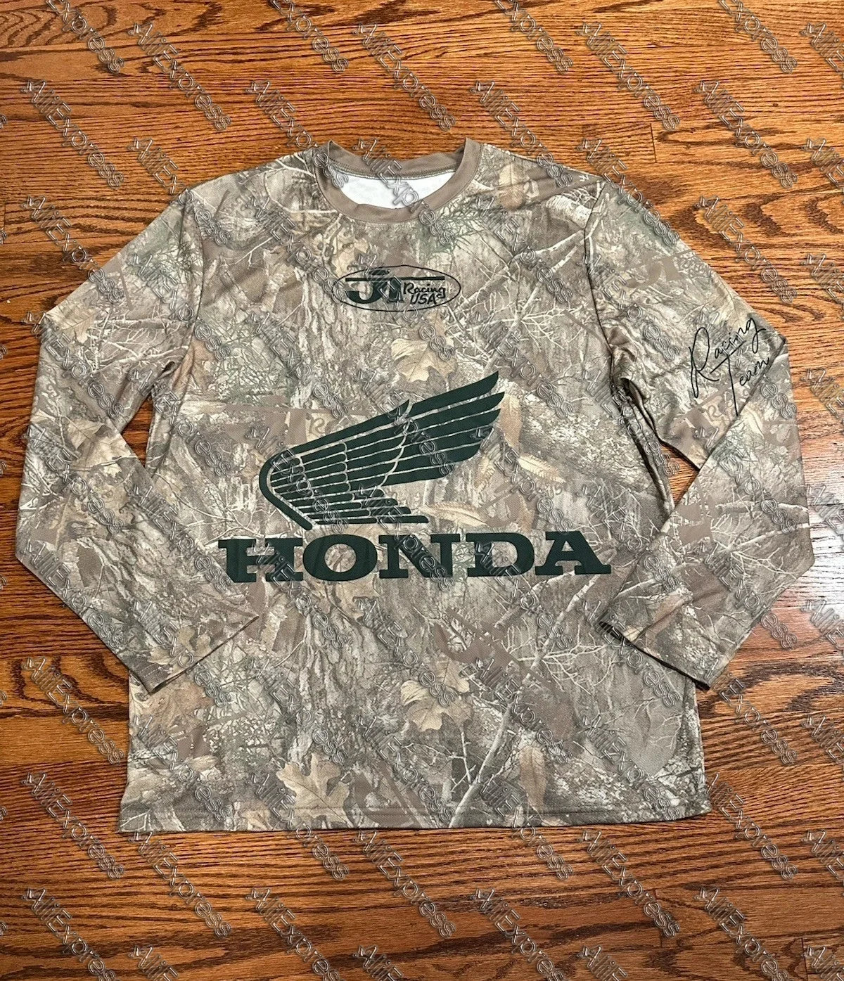 Honda JT Racing Shirt Men's Jersey Long Sleeve Mossy Camo Green New for Men And Women Motorcycle Racing Enthusiasts Uniform