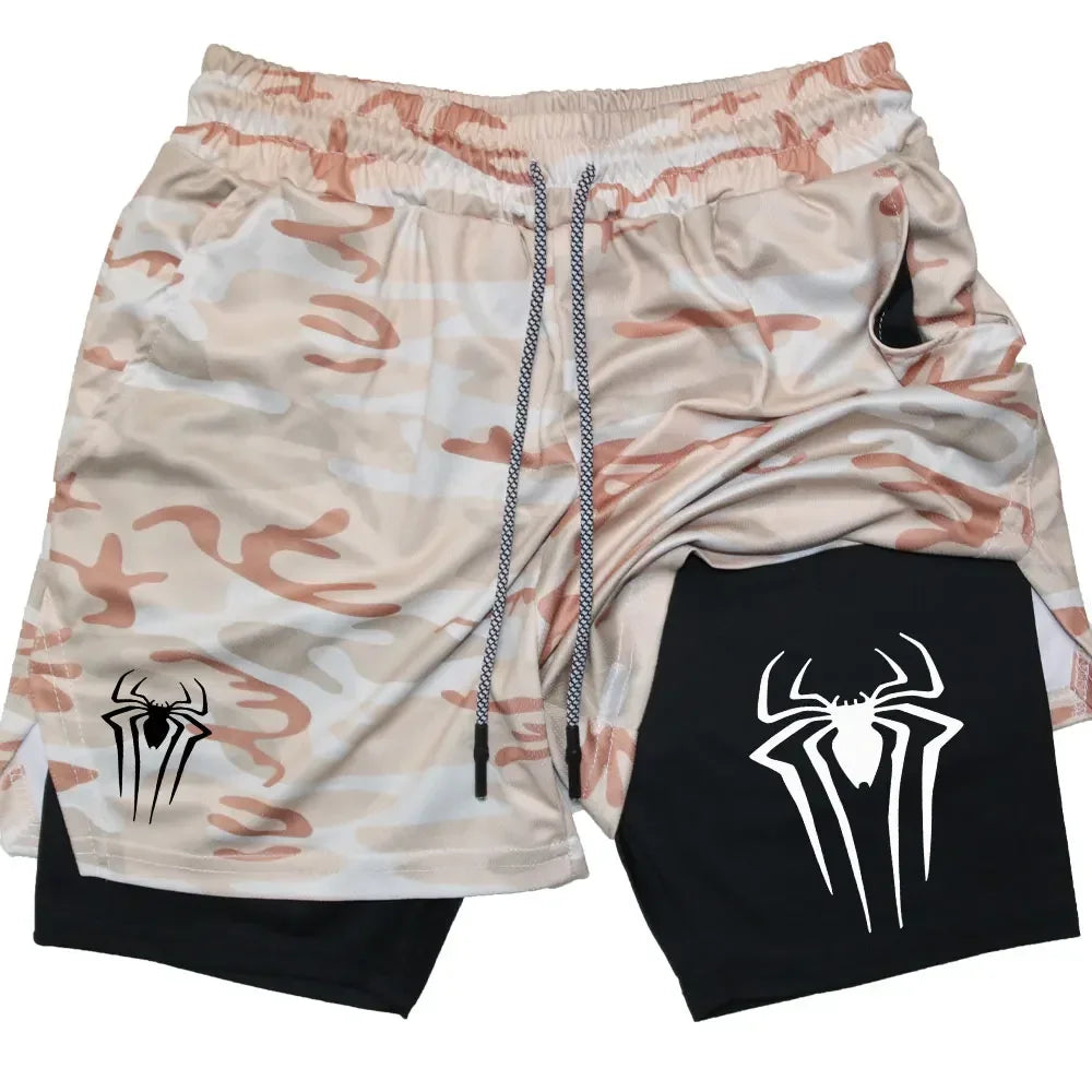 Men's Spider Print Compression Shorts