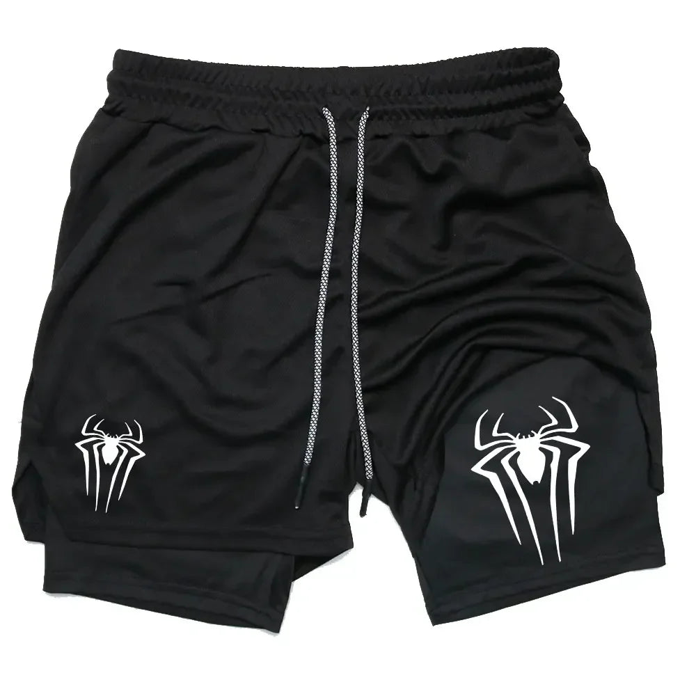 Men's Spider Print Compression Shorts