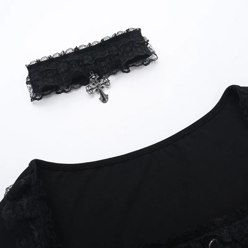 Women's Gothic Lace Long Sleeve Top