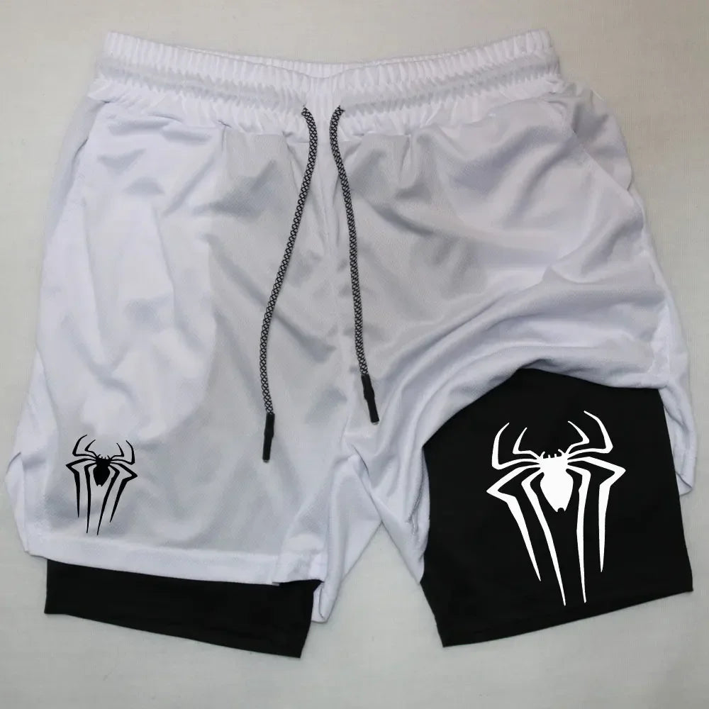 Men's Spider Print Compression Shorts