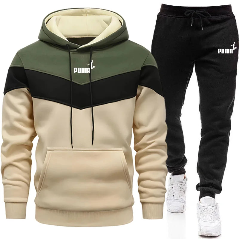 Men's Tricolor Sweatshirt Set