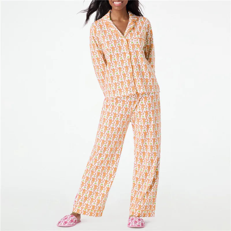 Monkey Print Pajama Set