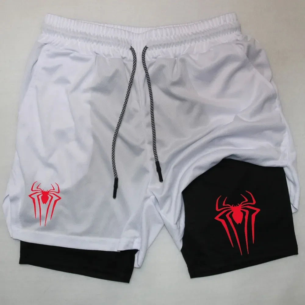 Men's Spider Print Compression Shorts