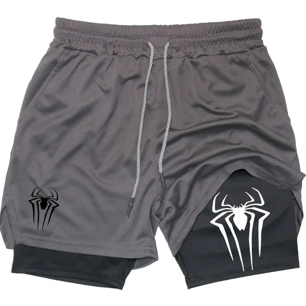 Men's Spider Print Compression Shorts