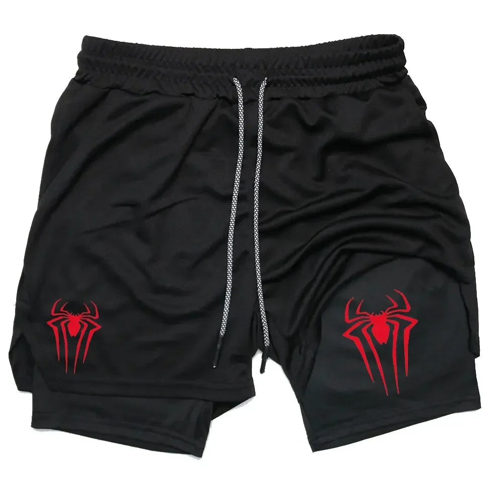 Men's Spider Print Compression Shorts