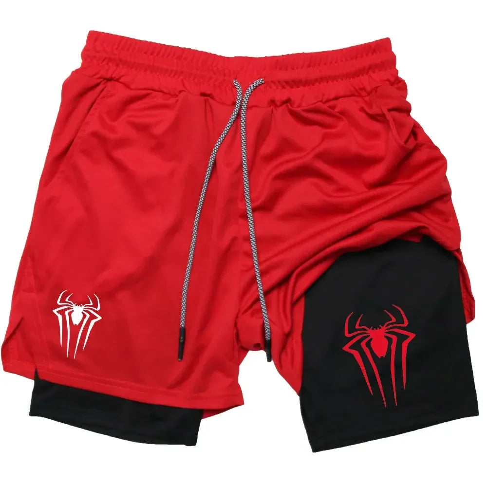 Men's Spider Print Compression Shorts