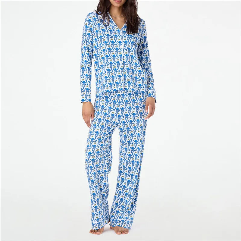 Monkey Print Pajama Set